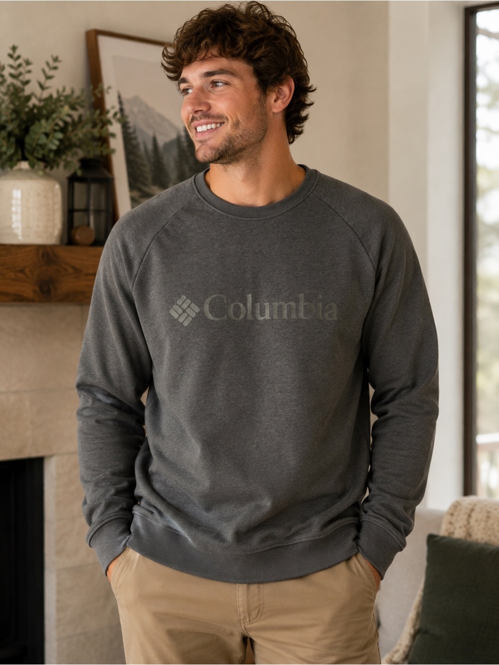 Columbia Men's Dark Gray Crewneck Sweatshirt